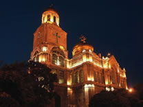 varna cathedral at night